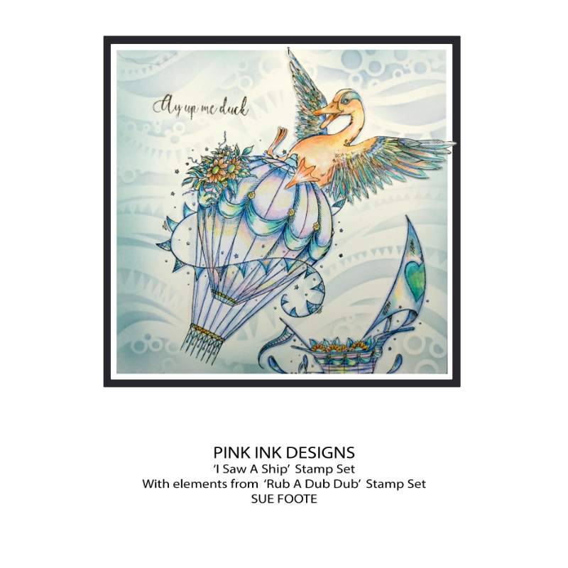 Pink Ink Designs J'ai Vu un Bateau... Set de Tampons Transparents 6" x 8"