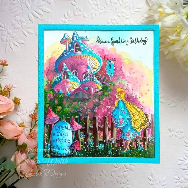 Tampon transparent Pink Ink Designs Dance With Fairies 6 po x 8 po