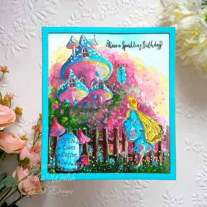 Tampon transparent Pink Ink Designs Dance With Fairies 6 po x 8 po