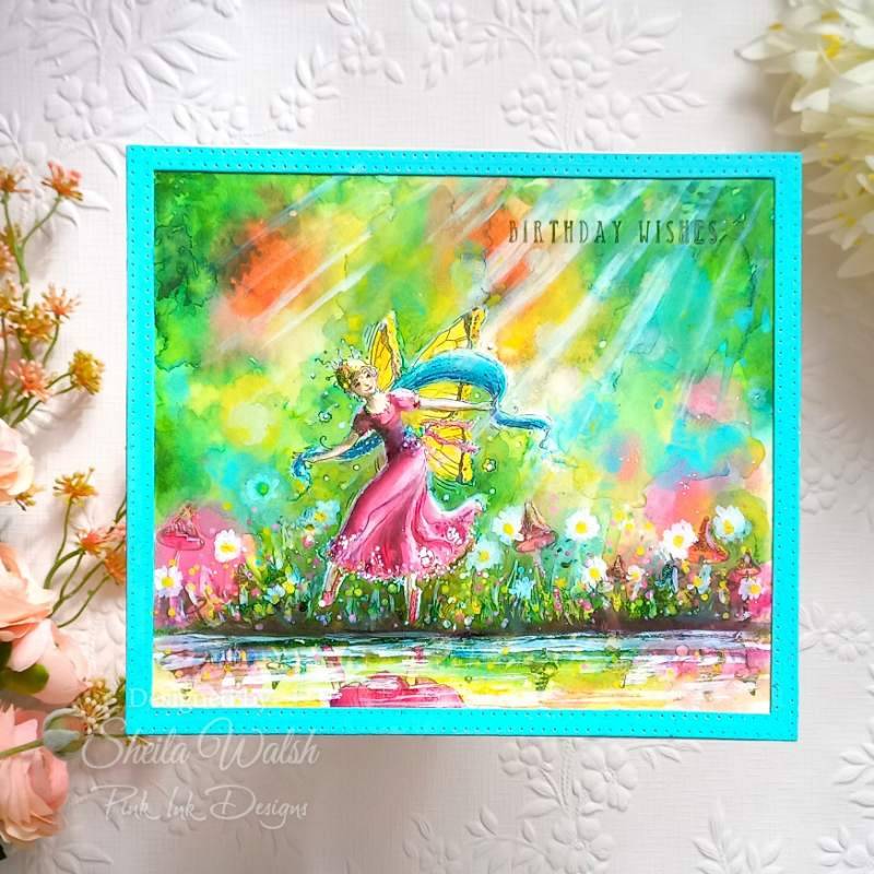 Tampon transparent Pink Ink Designs Dance With Fairies 6 po x 8 po
