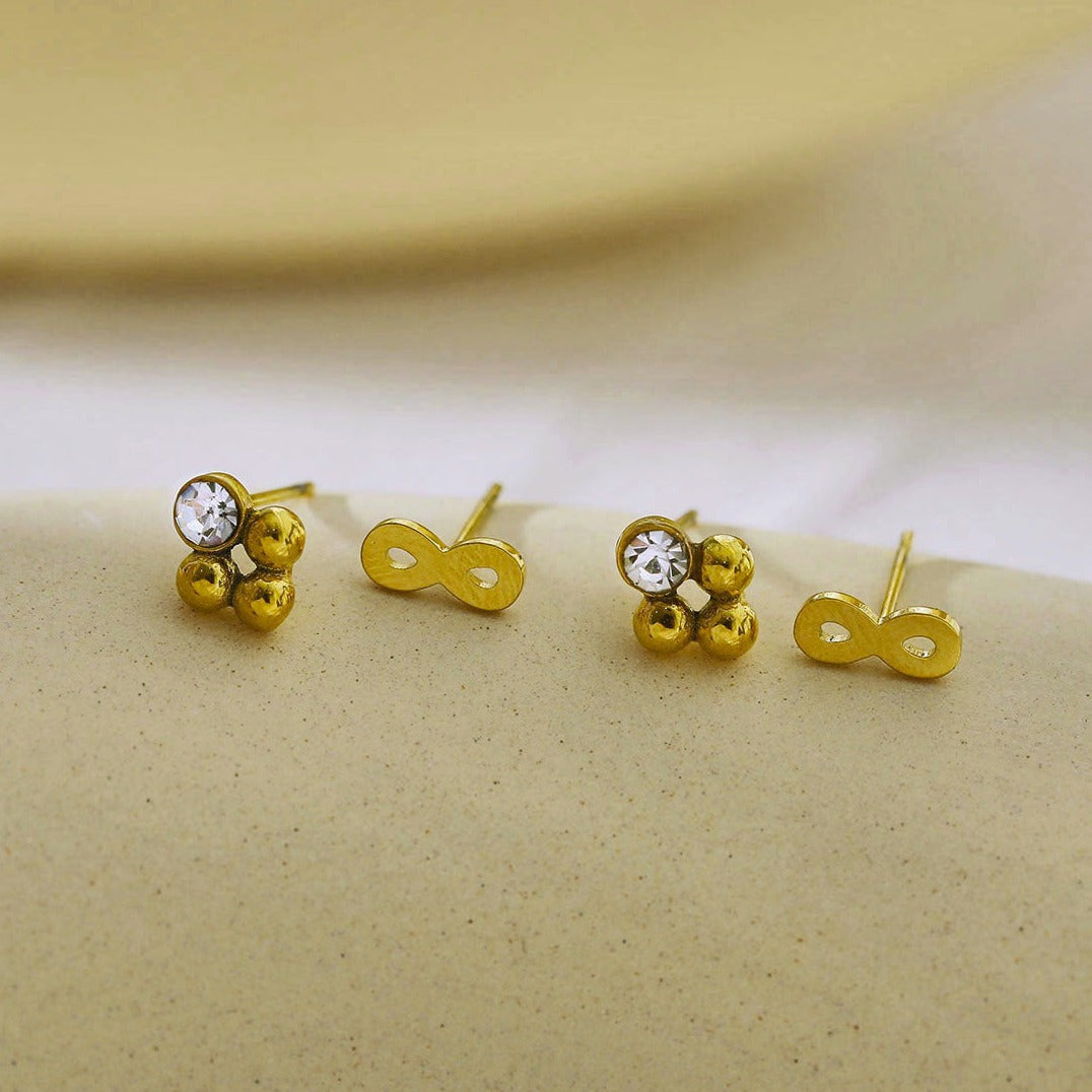ENCE Lot de 2 paires de boucles d'oreilles clous