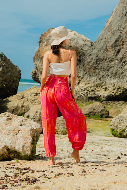 Bone Tie Dye Bali Pants - Pink
