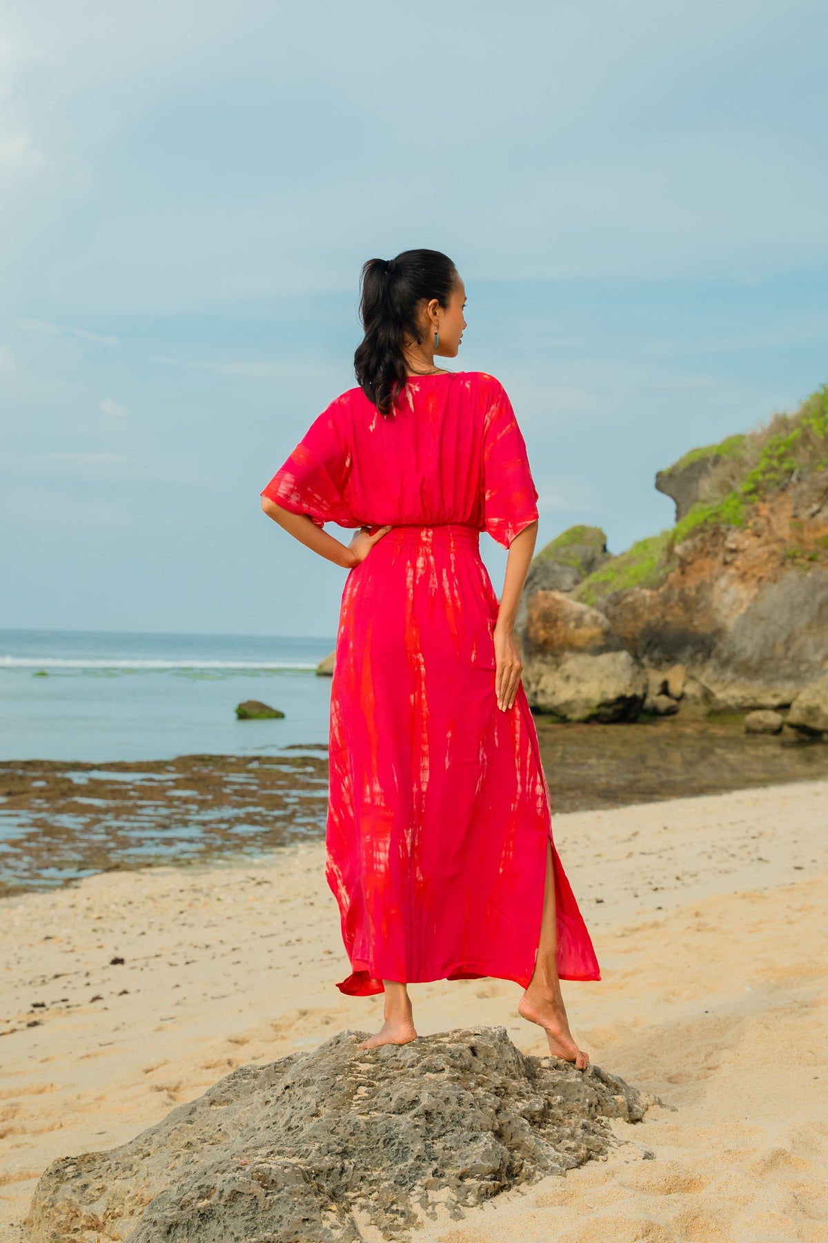 Bone Tie Dye Maxi Dress - Pink