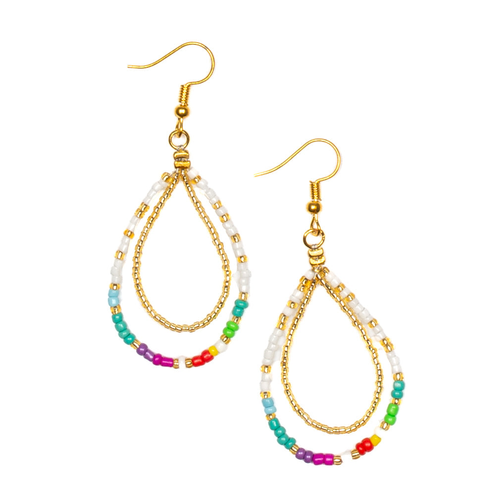 Double Strand Multi Colour Bead Earring