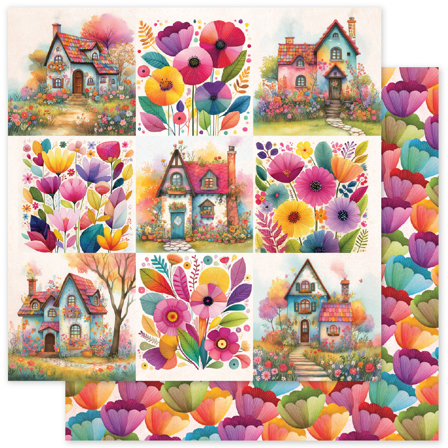Collection de papiers 30x30 cm Les bases du village arc-en-ciel 35322