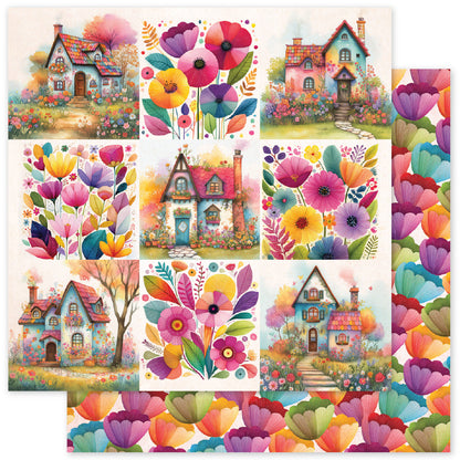 Collection de papiers 30x30 cm Les bases du village arc-en-ciel 35322