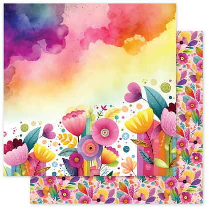 Collection de papiers 30x30 cm Les bases du village arc-en-ciel 35322
