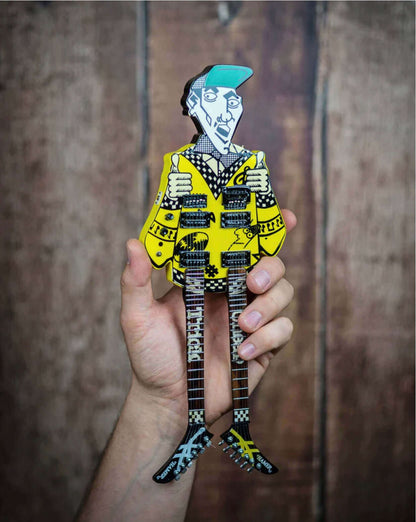 RICK NIELSEN™ Uncle Dick Doubleneck Mini Guitar Replica Collectible - Officially Licensed