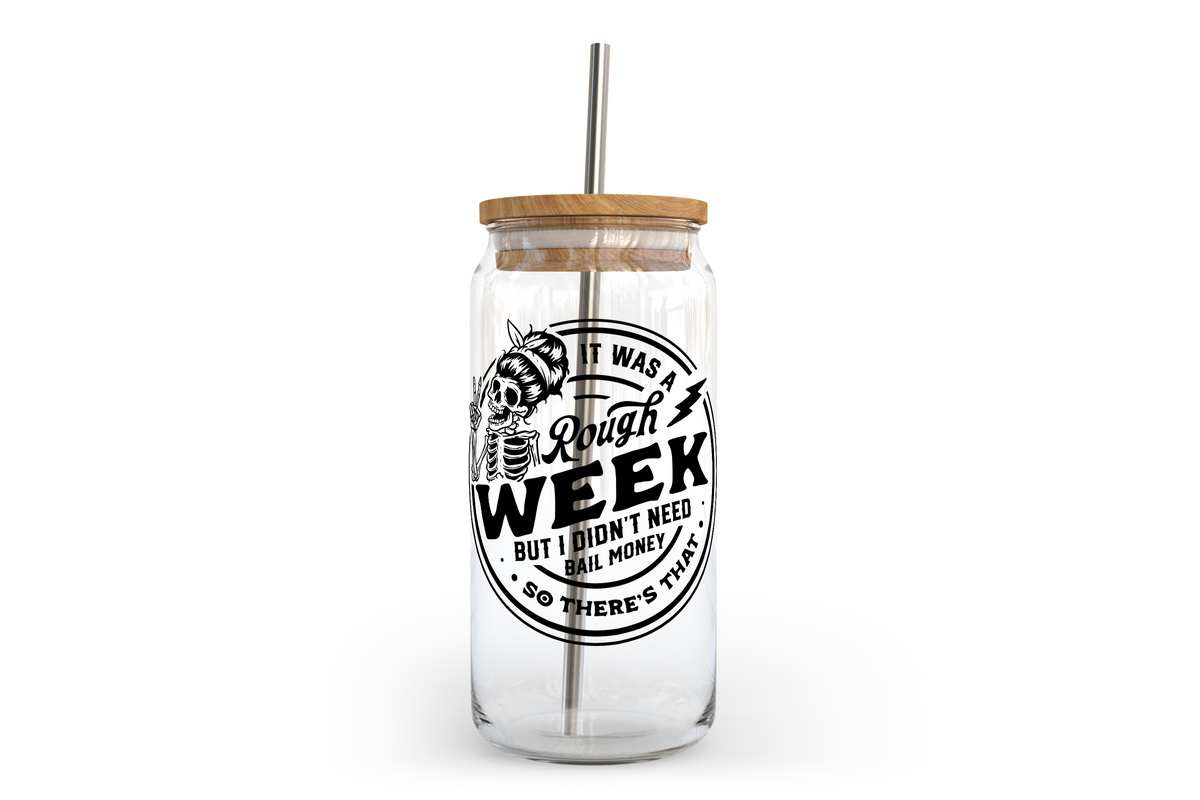 Rough Week Glass Can with Bamboo Lid