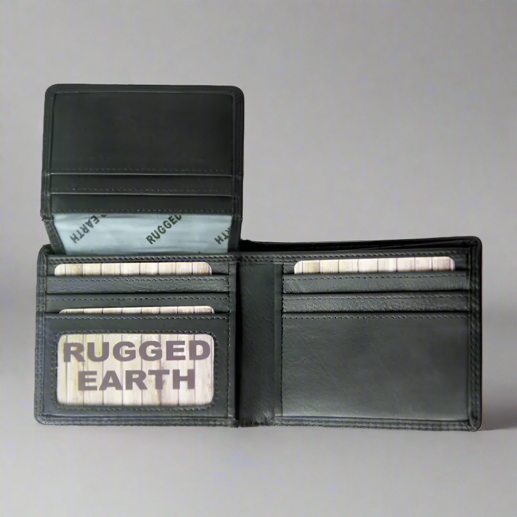 Portefeuille en cuir à deux volets Rugged Earth pour homme