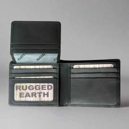 Portefeuille en cuir à deux volets Rugged Earth pour homme