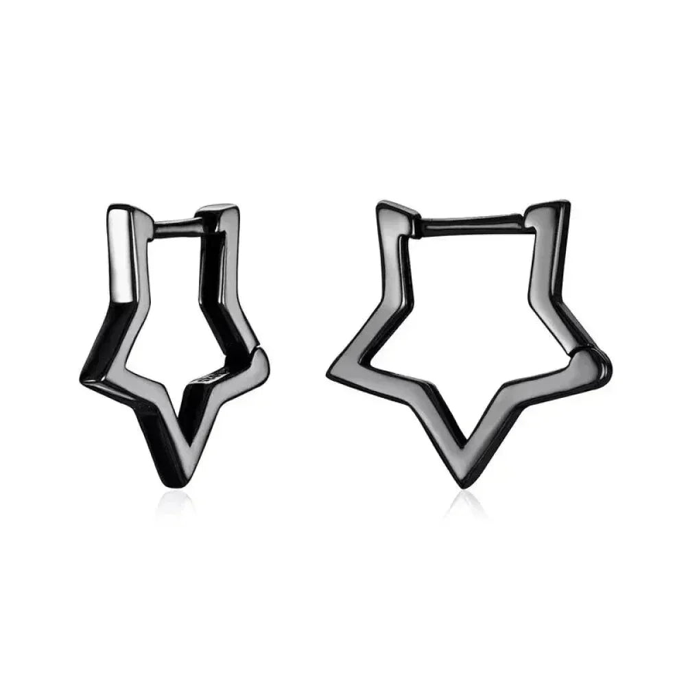 Boucles d'oreilles étoiles en argent sterling 925 - Boucles d'oreoreilles minimalistes en forme d'étoile pour femme - Bijoux de mode SCE1136