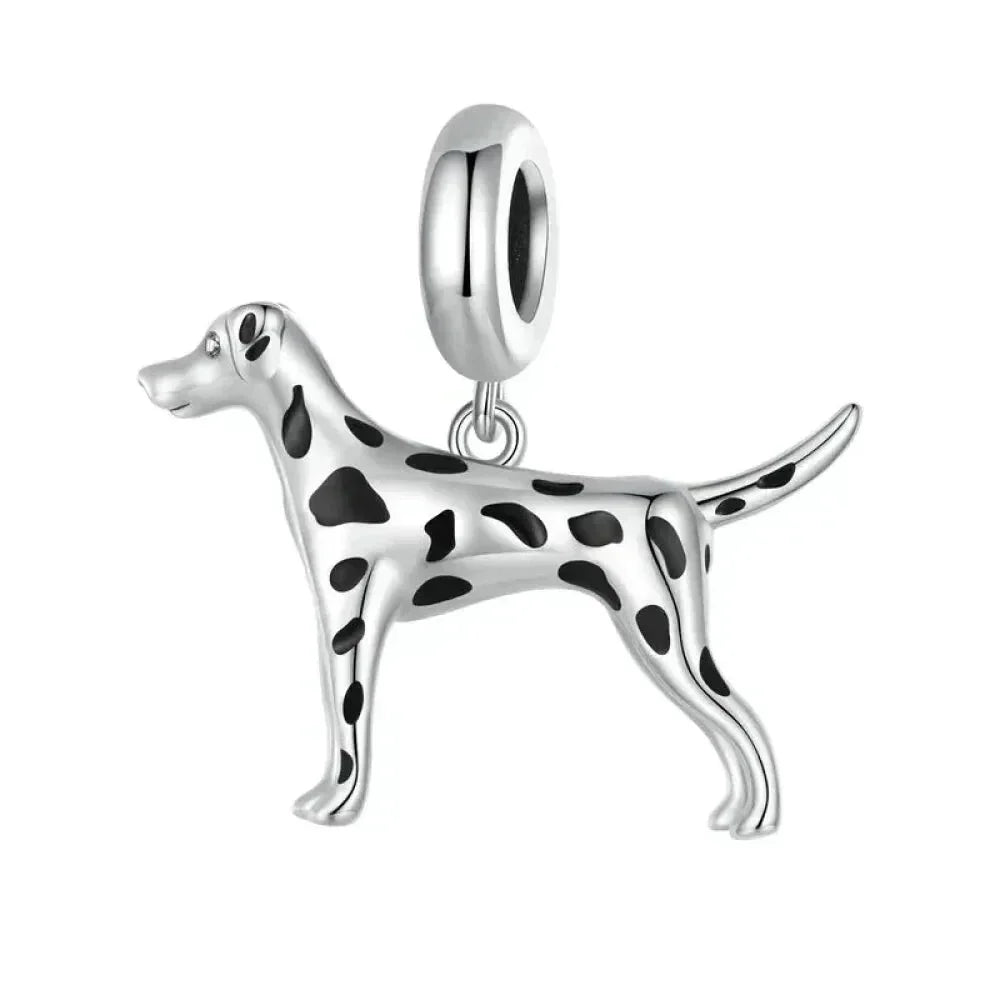 Pendentif Chien Argent Sterling 925 Véritable pour Bracelet - Caniche Teckel