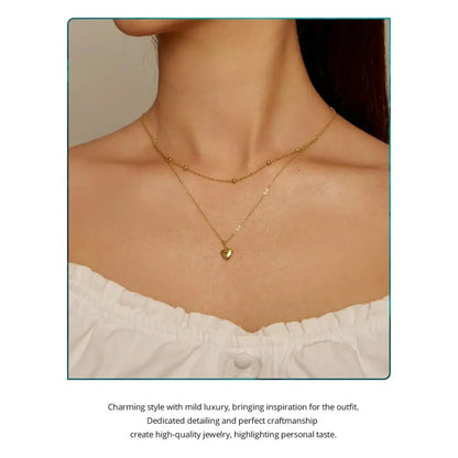 Collier ras de cou avec pendentif double cœur en argent sterling 925