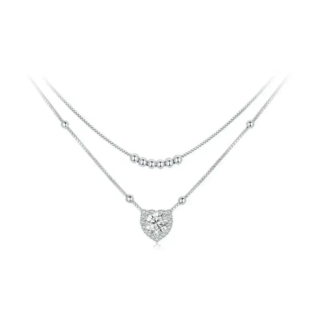 Capturez son cœur avec un éclat éblouissant : Collier Cœur en Moissanite 1 carat