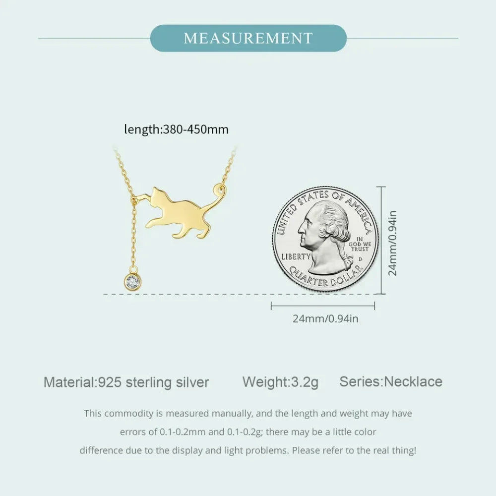 Magnifique collier chat en argent sterling 925 | Élégant pendentif ras-du-cou Scn232 en 3 couleurs
