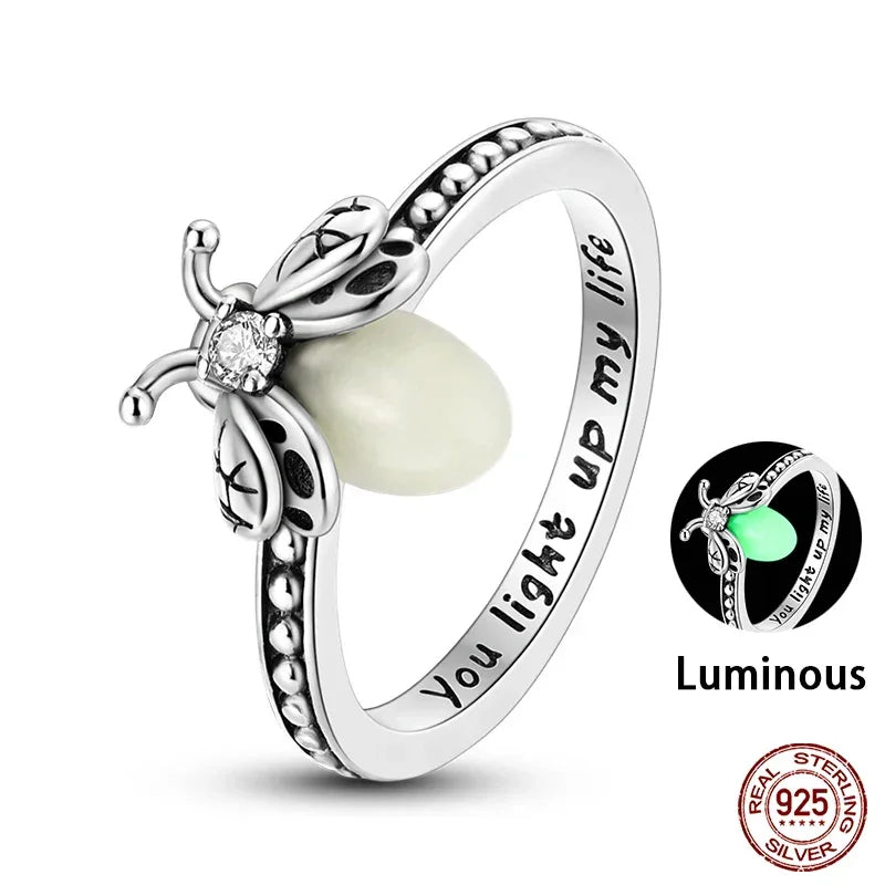 Bague Luciole Lumineuse en Argent Sterling 925