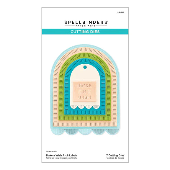 Matrices de découpe étamées « Make a Wish Arch Labels » de la collection Monster Birthday