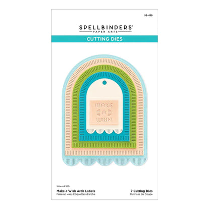 Matrices de découpe étamées « Make a Wish Arch Labels » de la collection Monster Birthday