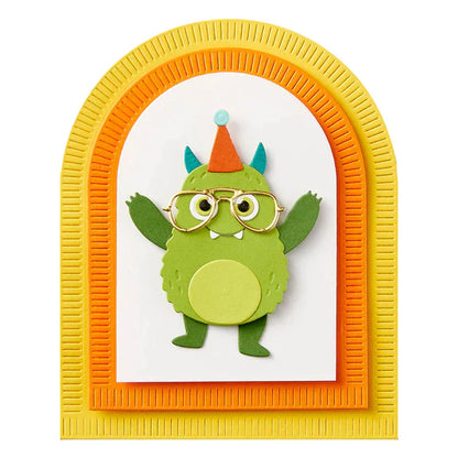 Matrices de découpe étamées « Make a Wish Arch Labels » de la collection Monster Birthday