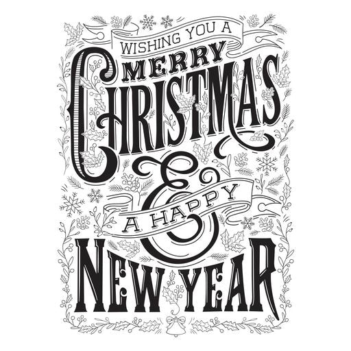 Plaque d'impression Joyeux Noël et Bonne Année de la collection de Noël BetterPress