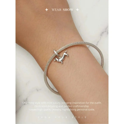 Pendentif Chien Argent Sterling 925 Véritable pour Bracelet - Caniche Teckel