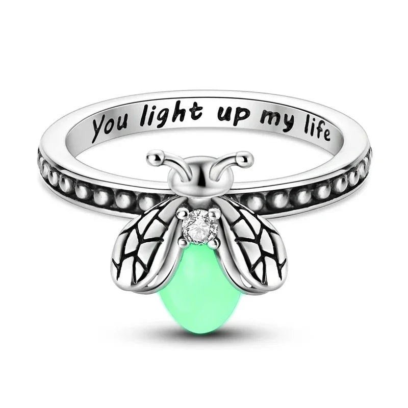 Bague Luciole Lumineuse en Argent Sterling 925