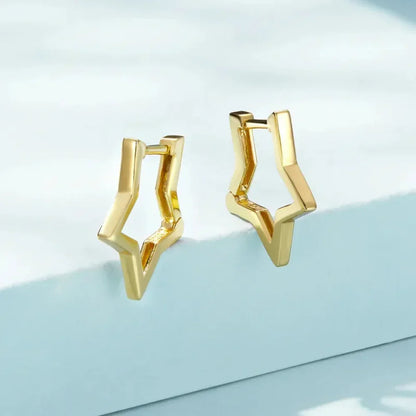 Boucles d'oreilles étoiles en argent sterling 925 - Boucles d'oreoreilles minimalistes en forme d'étoile pour femme - Bijoux de mode SCE1136