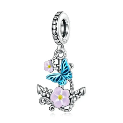 Breloque cœur à faire soi-même en argent sterling 925 avec zircon rose - Bsc777