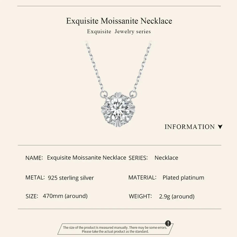 Dazzling Diamond Alternative: 1ct Moissanite Sterling Silver Pendant Necklace