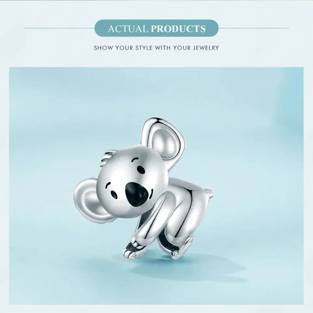 Pendentif Chien Argent Sterling 925 Véritable pour Bracelet - Caniche Teckel