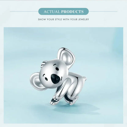 Pendentif Chien Argent Sterling 925 Véritable pour Bracelet - Caniche Teckel