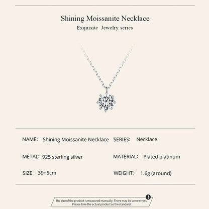 Collier pendentif éblouissant en argent sterling avec moissanite de 0,8 carat