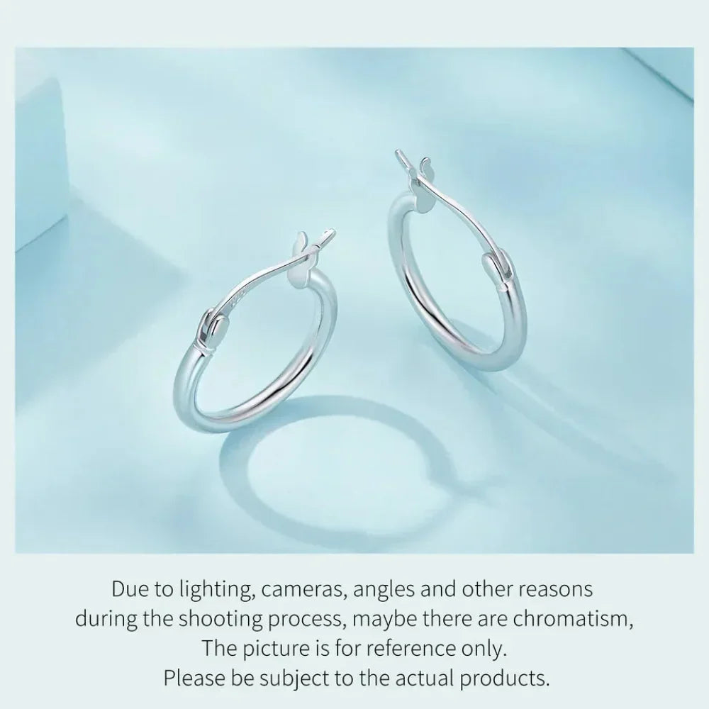 Boucles d'oreilles créoles en argent sterling 925 plaqué or blanc 14 carats | Créoles hypoallergéniques 24 mm