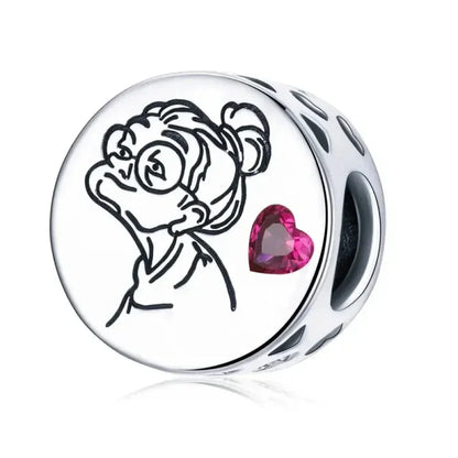 Breloque cœur à faire soi-même en argent sterling 925 avec zircon rose - Bsc777