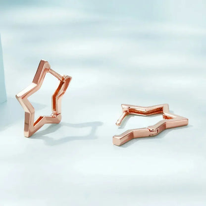 Boucles d'oreilles étoiles en argent sterling 925 - Boucles d'oreoreilles minimalistes en forme d'étoile pour femme - Bijoux de mode SCE1136