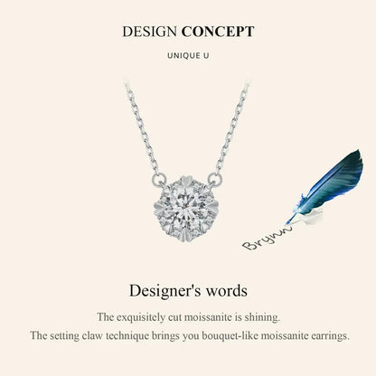Dazzling Diamond Alternative: 1ct Moissanite Sterling Silver Pendant Necklace