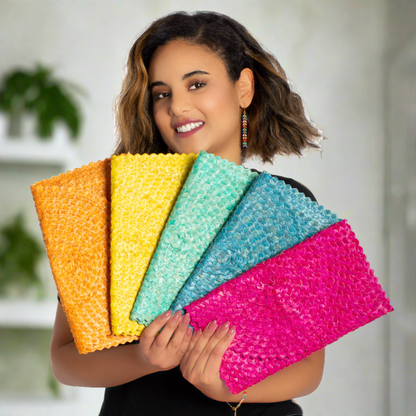 Pandan Leaf Clutch Purse - Pink