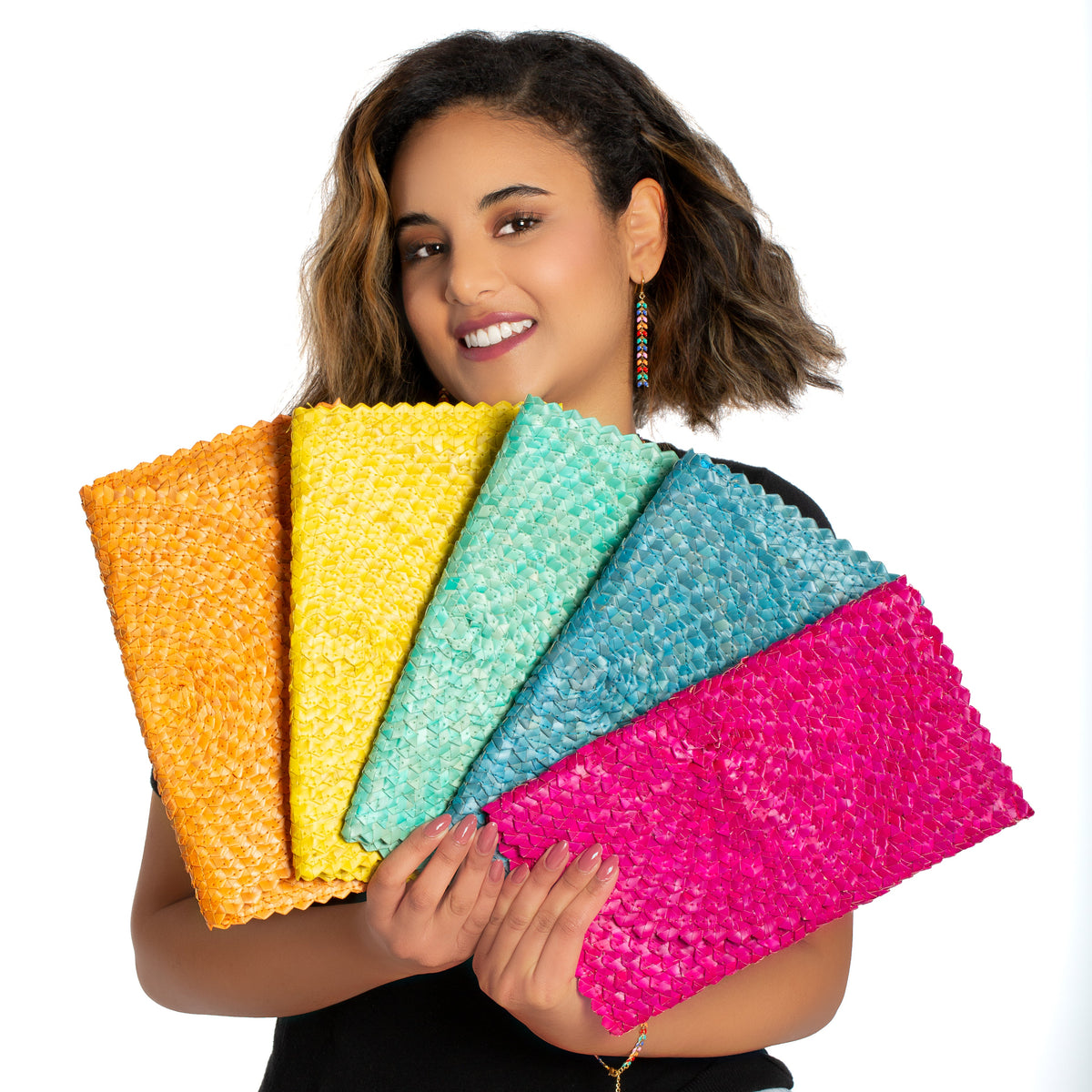 Pandan Leaf Clutch Purse - Pink
