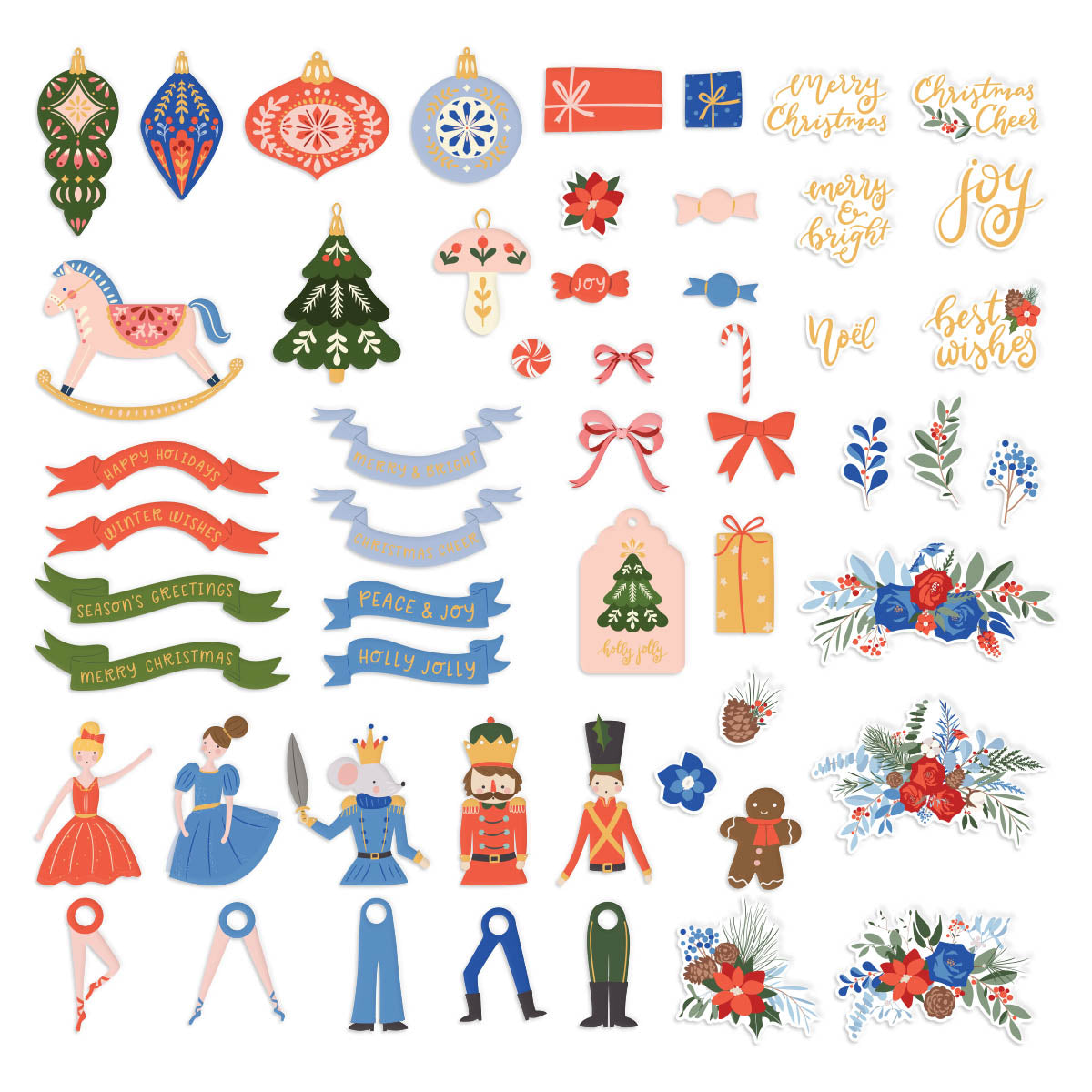 Découpes imprimées du ballet Casse-Noisette de la collection Nutcracker Sweet