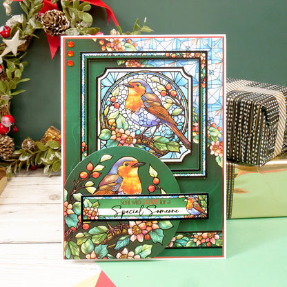 Collection de toppers de Noël de luxe en vitrail