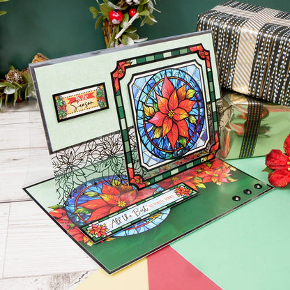 Feuilles d'acétate de luxe à dorure vitrail de Noël