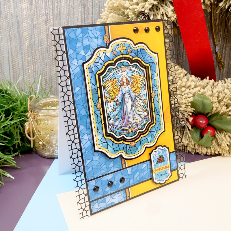 Feuilles d'acétate de luxe à dorure vitrail de Noël