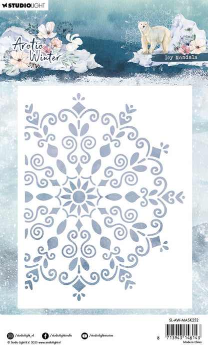 Masques SL Icy Mandala Hiver Arctique 118x150x1mm 1 pièce n°252
