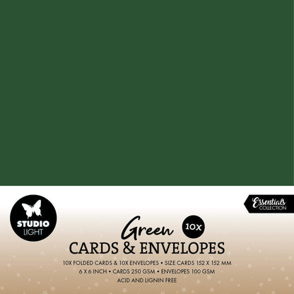Cartes et Enveloppes SL Vert Noël Consommables 20 Pièces