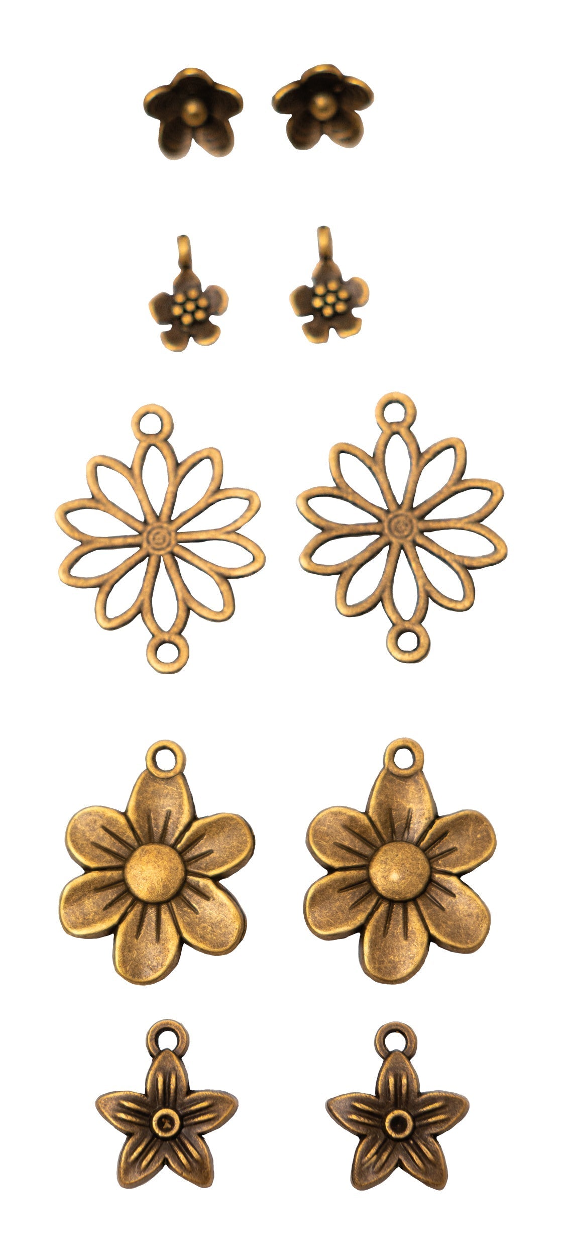 SL Metal Charms Flowers Consumables 10 PC