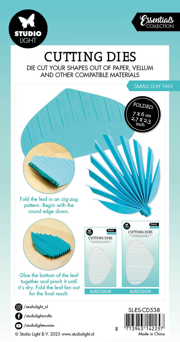 SL Matrices de découpe Petit éventail de feuilles Essentiels 70x115x1mm 1 PC n°538