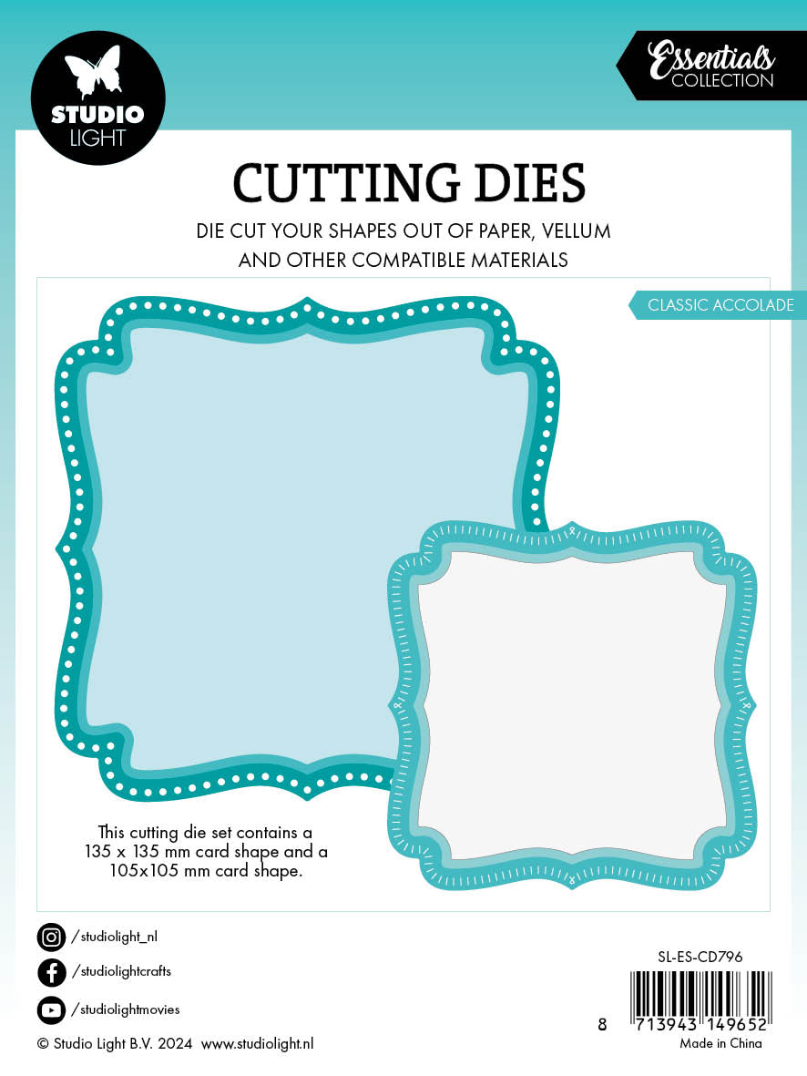 Matrices de découpe Sizzix Classics, collection Accolade Essentials, 6 pièces