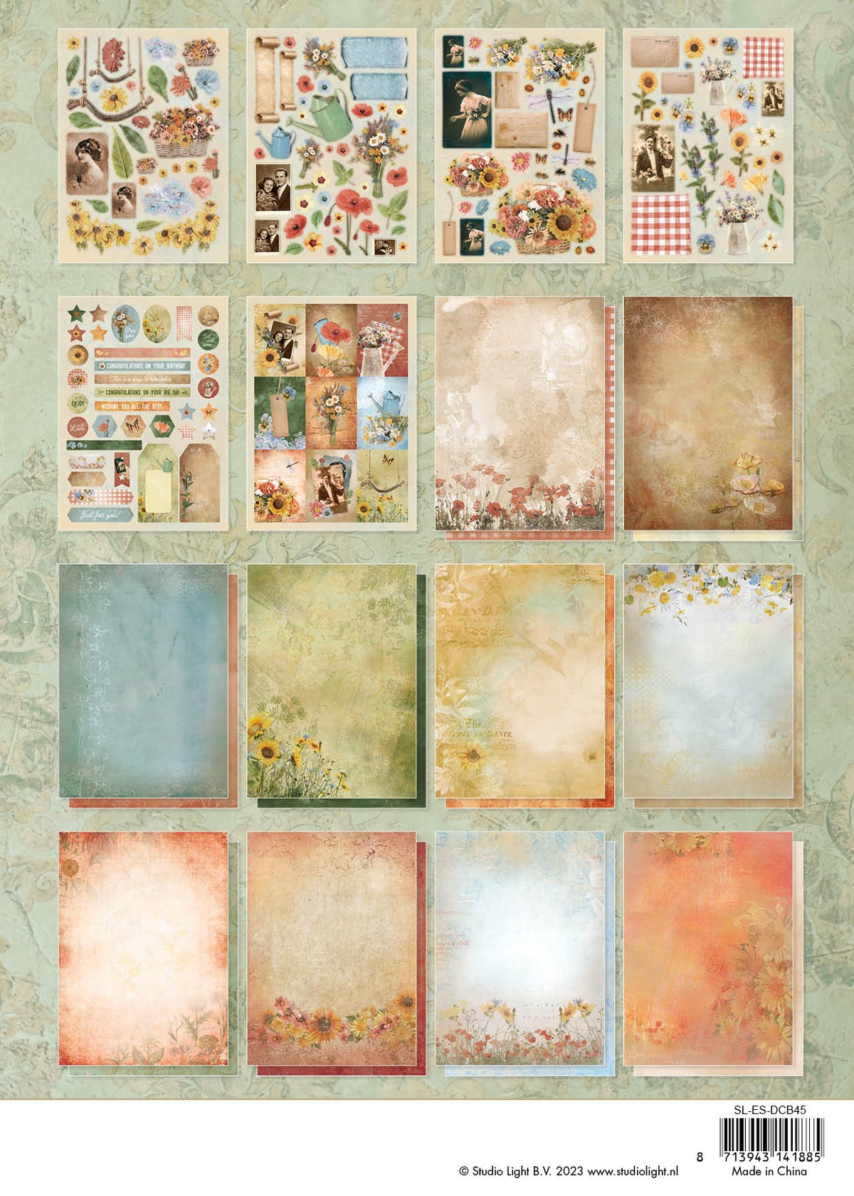 SL Brique DIY Fleurs Sauvages Vieillies Essentiels 294x210x9mm 32 F n°45