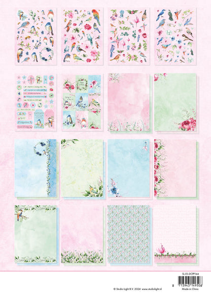 SL Bloc de papier découpé Oiseaux printaniers Essentials 294x210x9mm 32 feuilles n°144